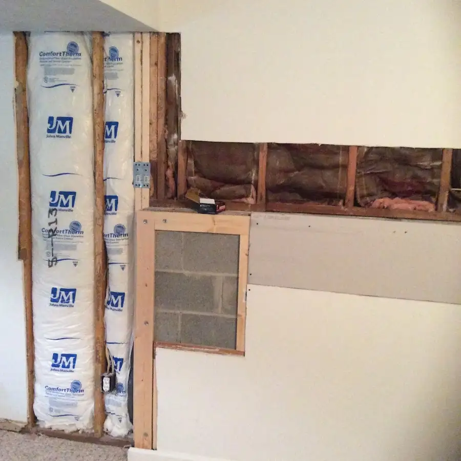 Wall insulation replacement during Contents Cleaning & Restoration in Solebury